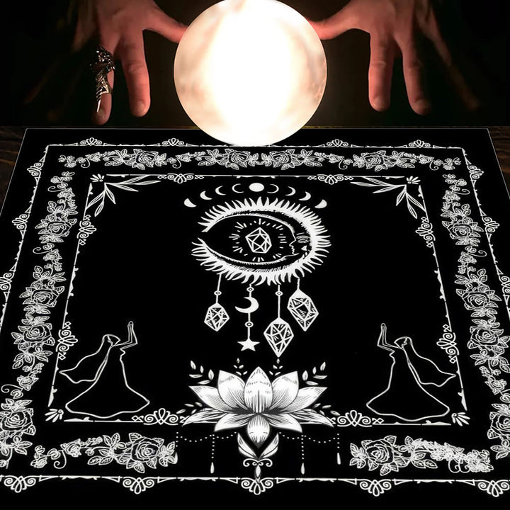 Nappe de tarot Olivenorma Astrologie Fleurs Lune &amp; Soleil 