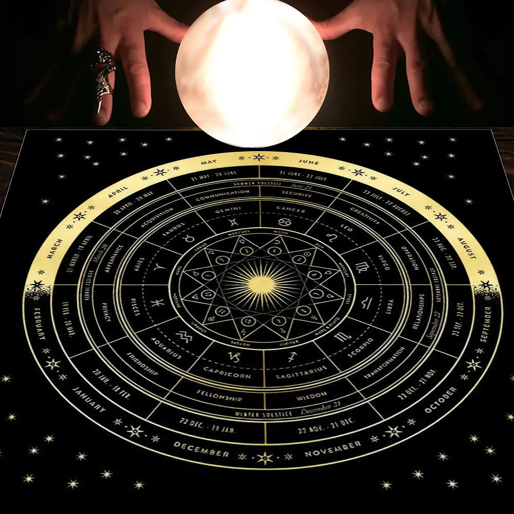 Nappe de tarot Olivenorma Astrologie Fleurs Lune &amp; Soleil 
