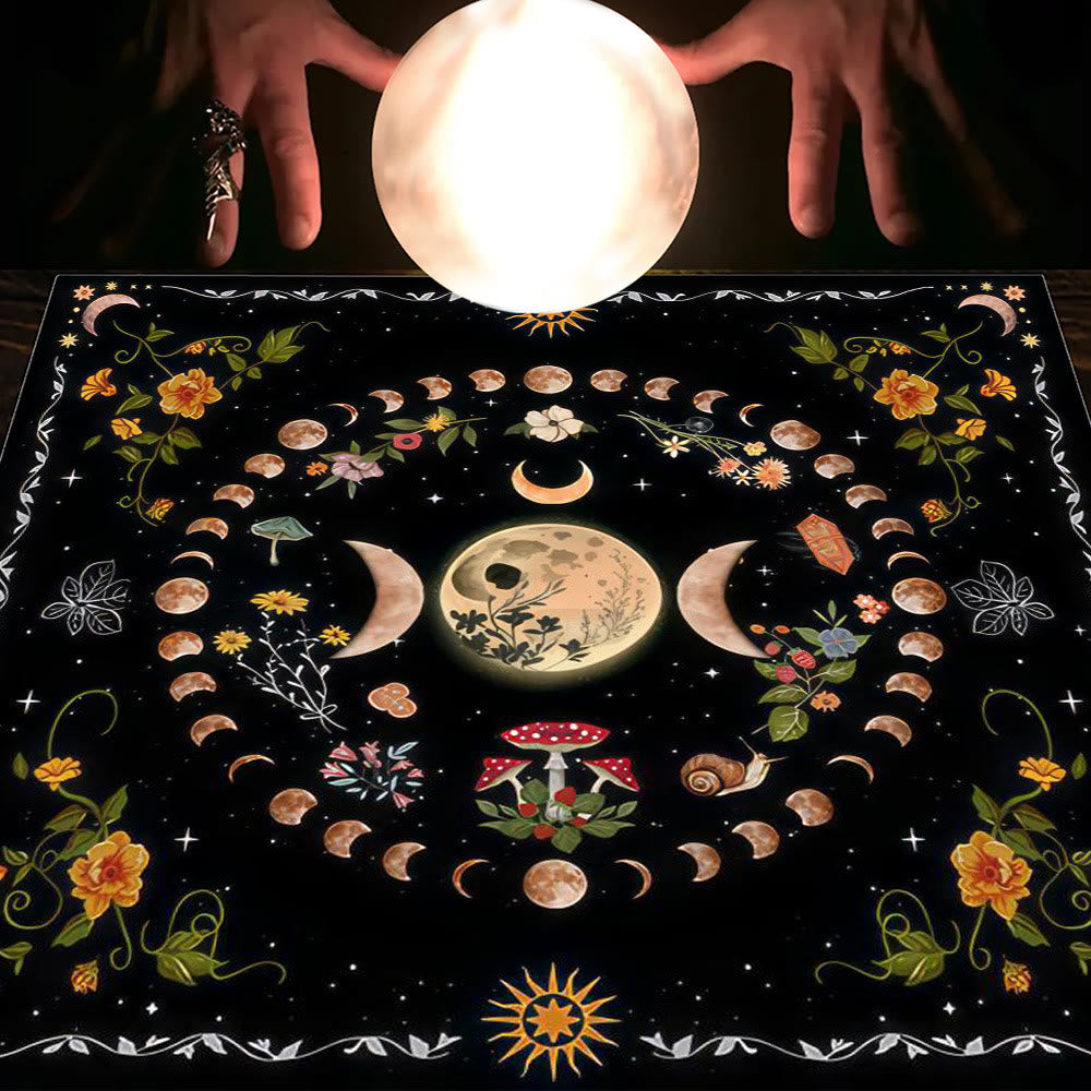 Nappe de tarot Olivenorma Astrologie Fleurs Lune &amp; Soleil 