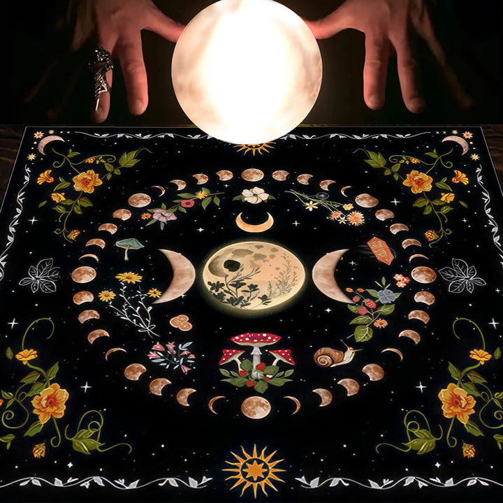 Nappe de tarot Olivenorma Astrologie Fleurs Lune &amp; Soleil 