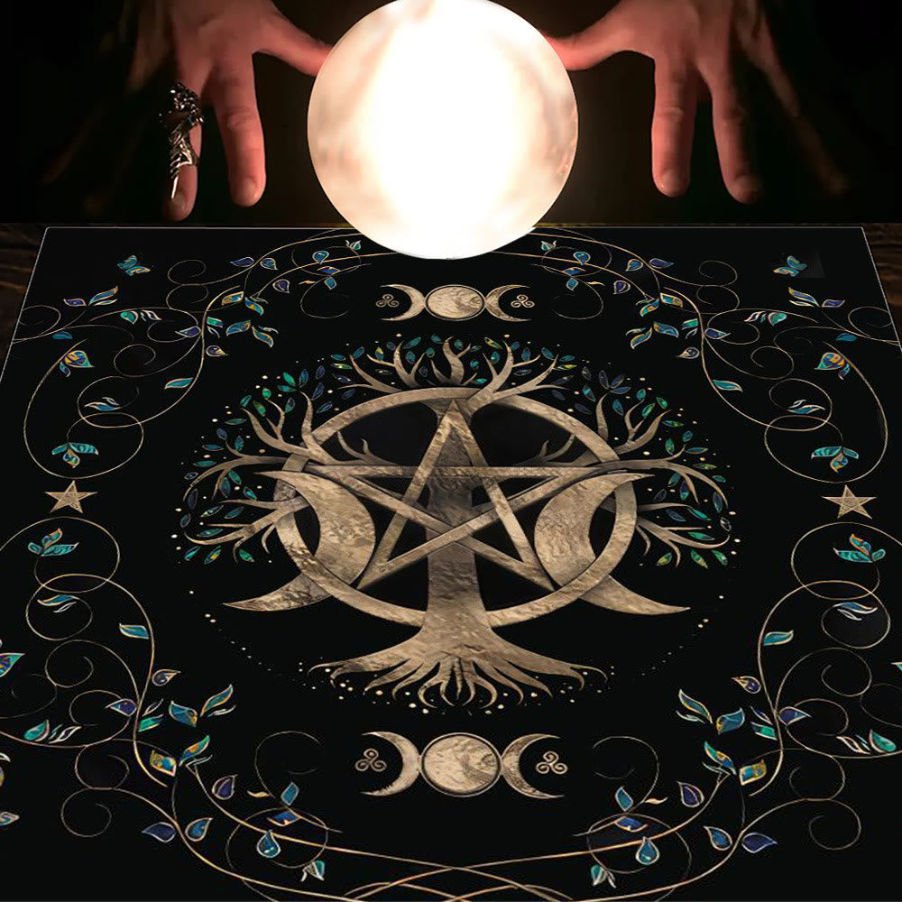 Nappe de tarot Olivenorma Astrologie Fleurs Lune &amp; Soleil 