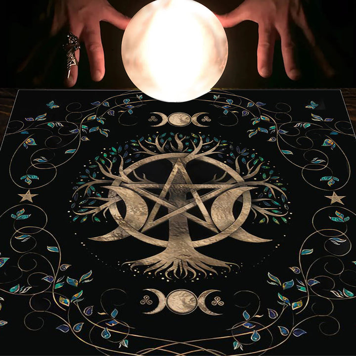 Nappe de tarot Olivenorma Astrologie Fleurs Lune &amp; Soleil 