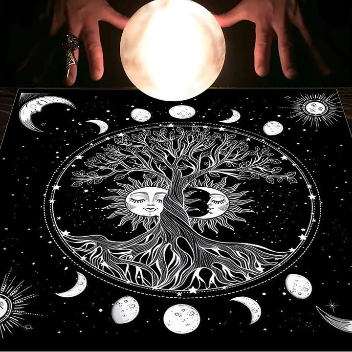 Nappe de tarot Olivenorma Astrologie Fleurs Lune &amp; Soleil 