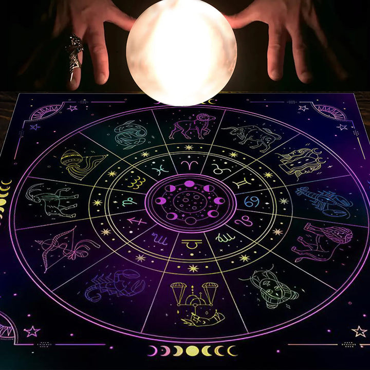 Nappe de tarot Olivenorma Astrologie Fleurs Lune &amp; Soleil 