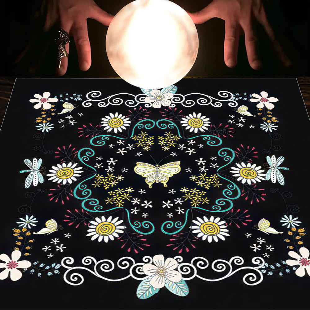Nappe de tarot Olivenorma Astrologie Fleurs Lune &amp; Soleil 