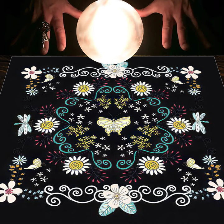 Nappe de tarot Olivenorma Astrologie Fleurs Lune &amp; Soleil 