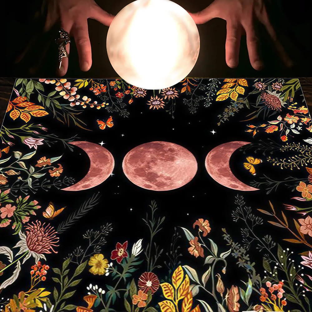 Nappe de tarot Olivenorma Astrologie Fleurs Lune &amp; Soleil 
