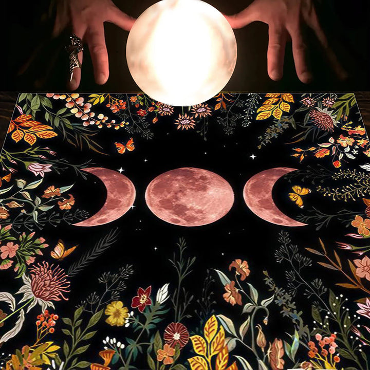 Nappe de tarot Olivenorma Astrologie Fleurs Lune &amp; Soleil 