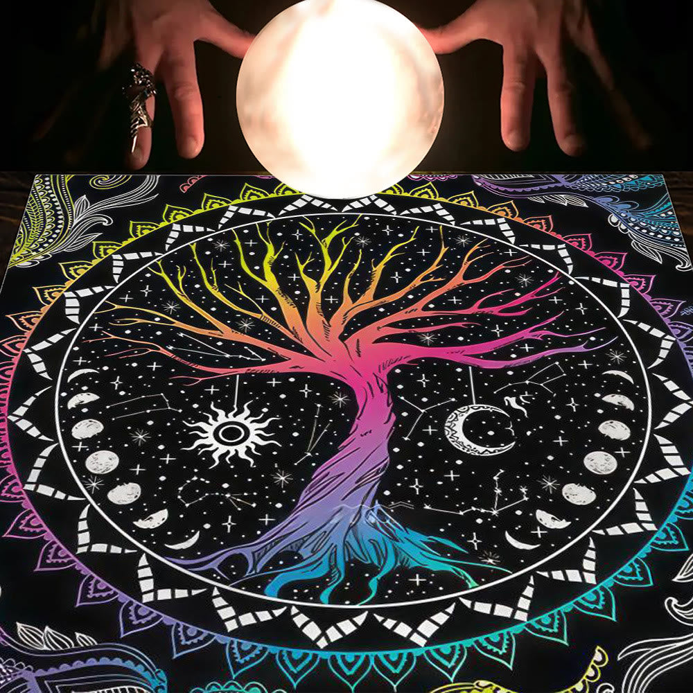 Nappe de tarot Olivenorma Astrologie Fleurs Lune &amp; Soleil 