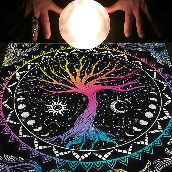 Nappe de tarot Olivenorma Astrologie Fleurs Lune &amp; Soleil 