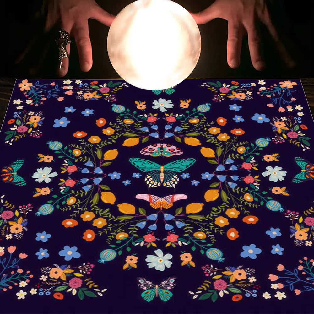 Nappe de tarot Olivenorma Astrologie Fleurs Lune &amp; Soleil 