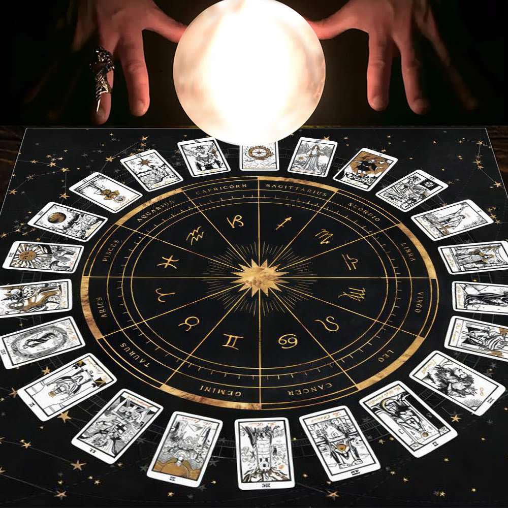 Nappe de tarot Olivenorma Astrologie Fleurs Lune &amp; Soleil 