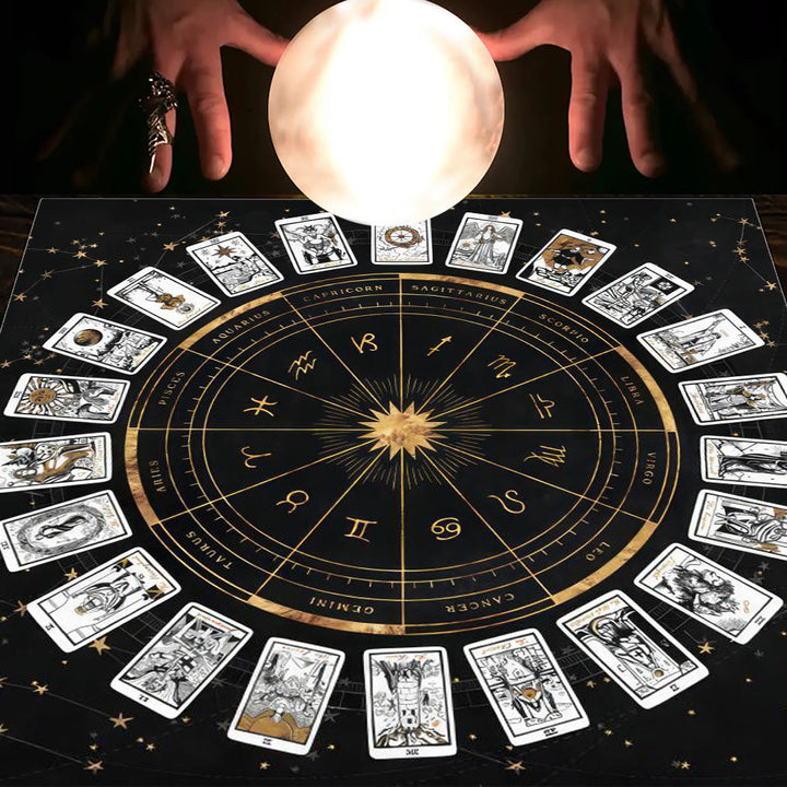 Nappe de tarot Olivenorma Astrologie Fleurs Lune &amp; Soleil 