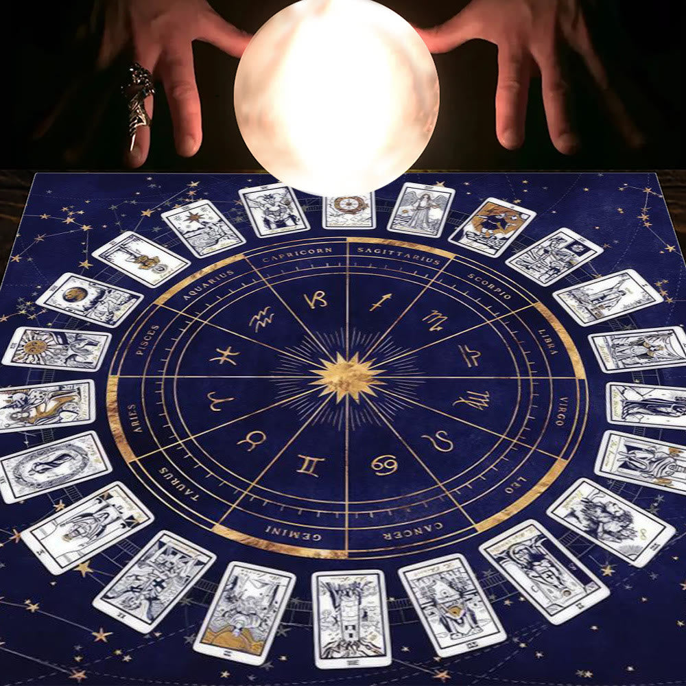 Nappe de tarot Olivenorma Astrologie Fleurs Lune &amp; Soleil 