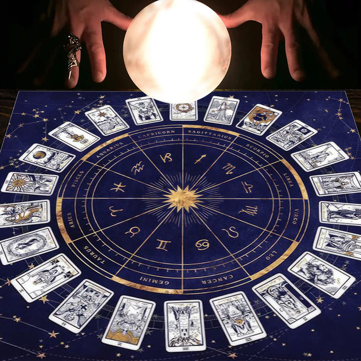 Nappe de tarot Olivenorma Astrologie Fleurs Lune &amp; Soleil 