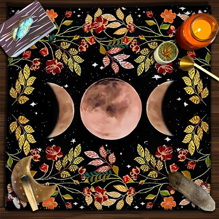 Nappe de tarot Olivenorma Astrologie Fleurs Lune &amp; Soleil 