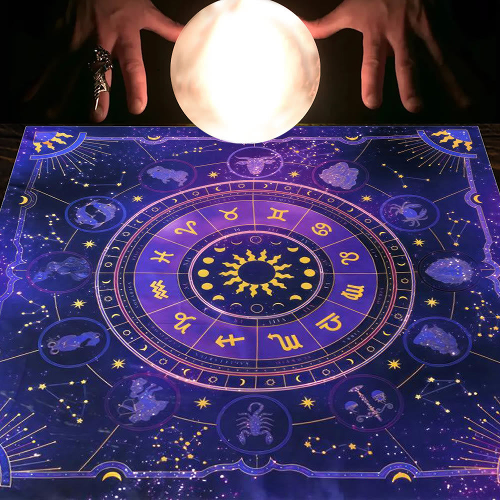Nappe de tarot Olivenorma Astrologie Fleurs Lune &amp; Soleil 