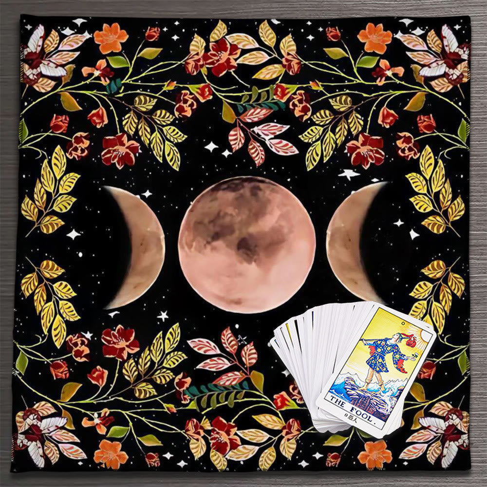 Nappe de tarot Olivenorma Astrologie Fleurs Lune &amp; Soleil 