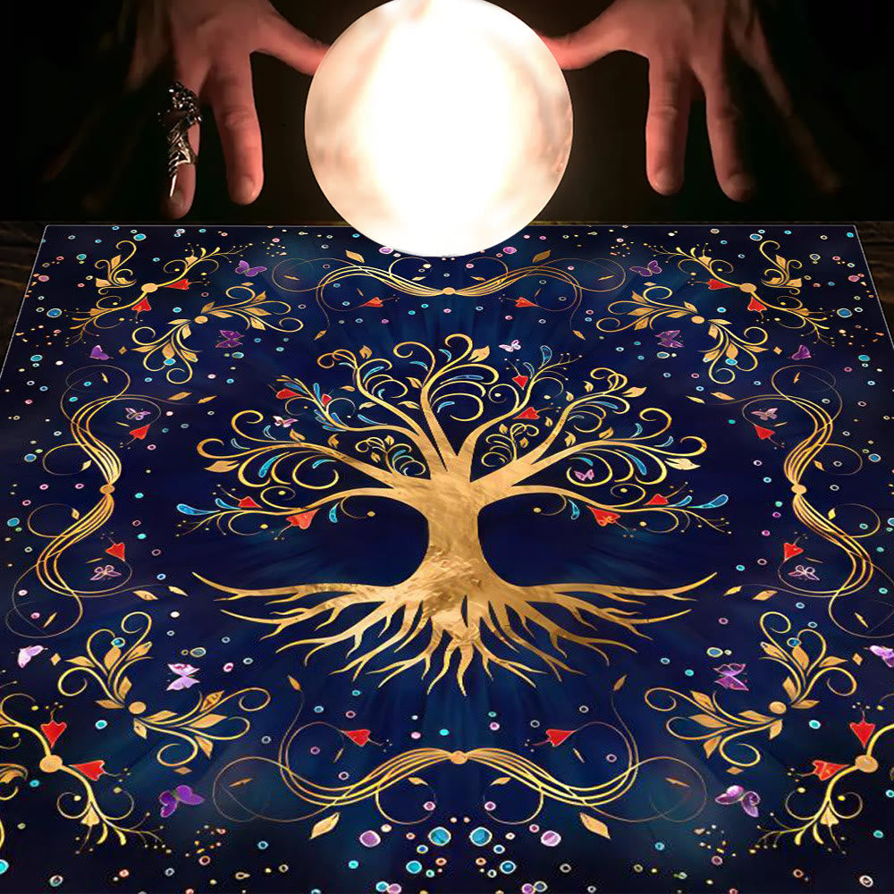 Nappe de tarot Olivenorma Astrologie Fleurs Lune &amp; Soleil 