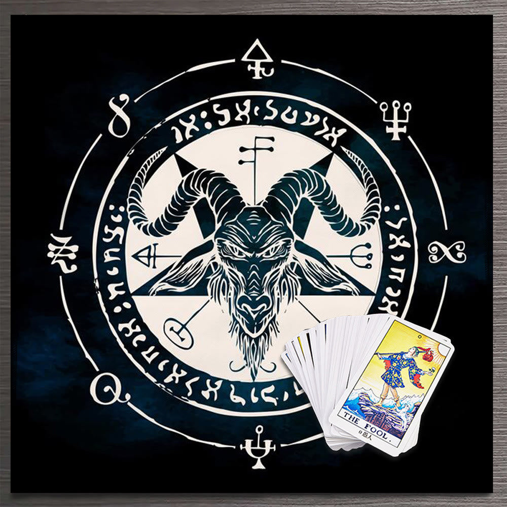 Nappe de tarot divinatoire avec phases lunaires et mandala Olivenorma 