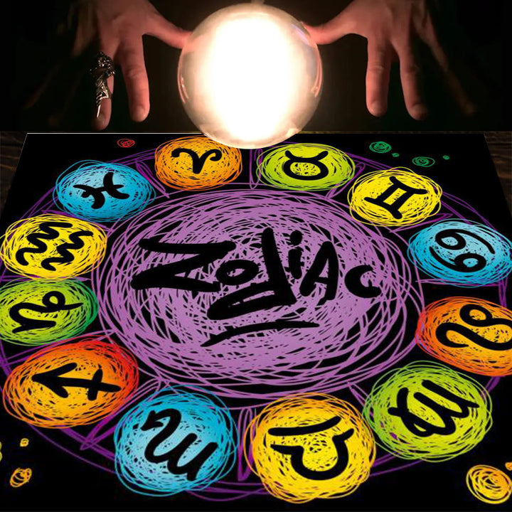 Nappe de tarot divinatoire avec phases lunaires et mandala Olivenorma 
