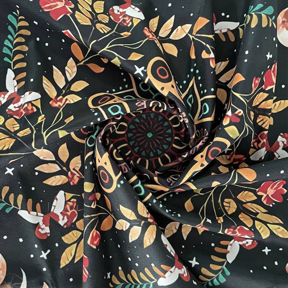 Nappe de tarot divinatoire avec phases lunaires et mandala Olivenorma 