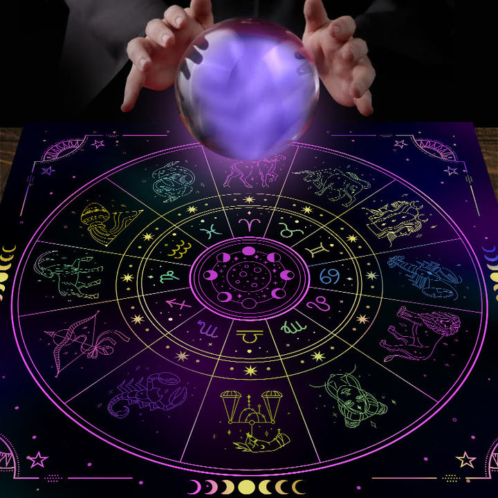 Nappe de tarot divinatoire signes du zodiaque constellations Olivenorma 