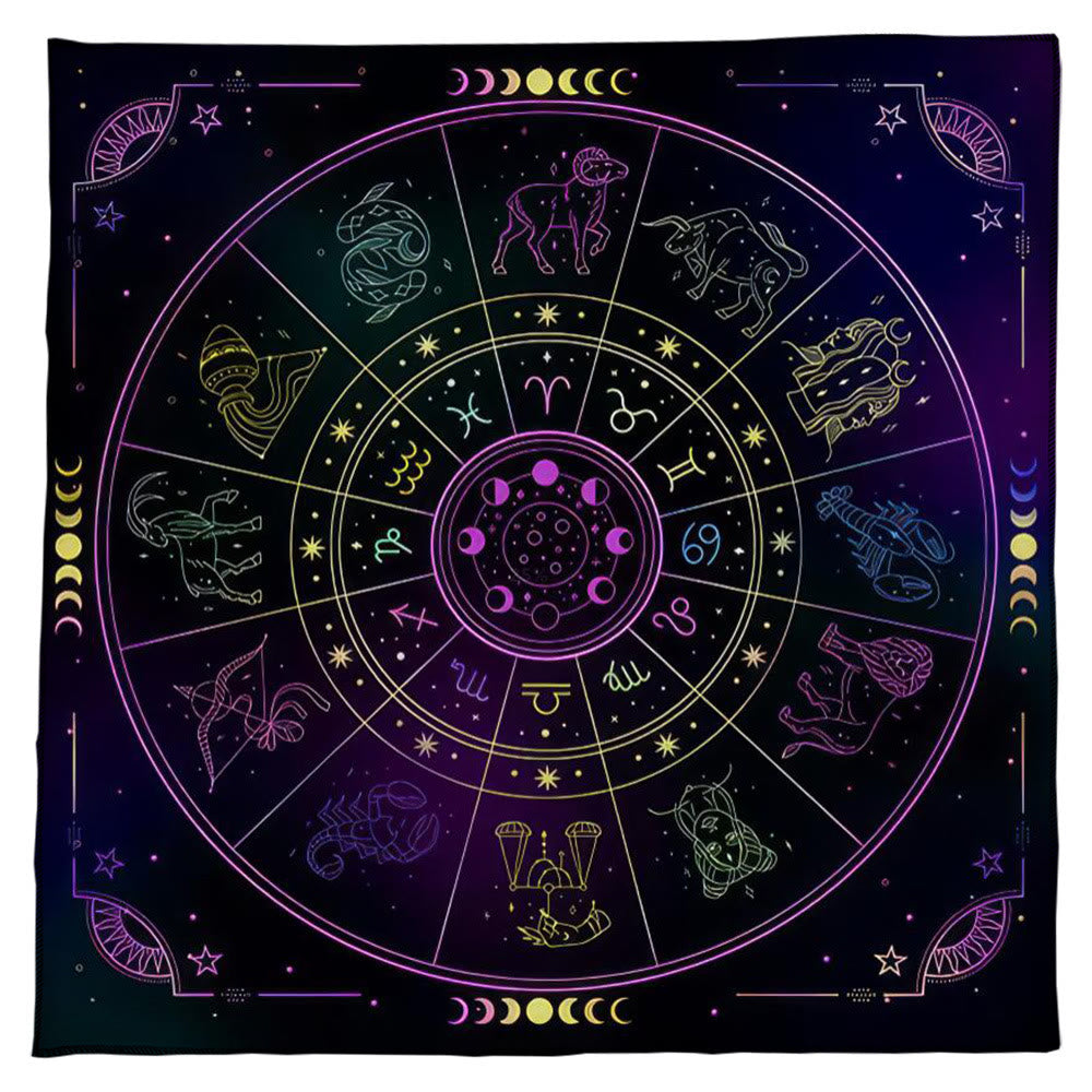 Nappe de tarot divinatoire signes du zodiaque constellations Olivenorma 
