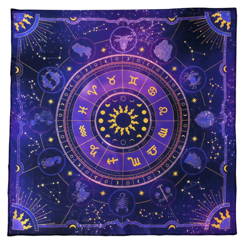 Nappe de tarot divinatoire signes du zodiaque constellations Olivenorma 