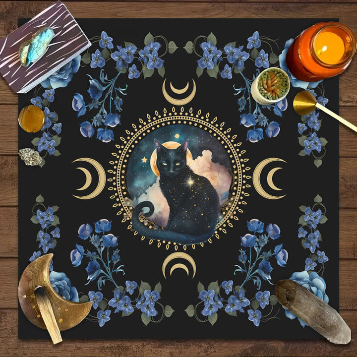 Nappe de tarot divinatoire avec chat signe divin Olivenorma 