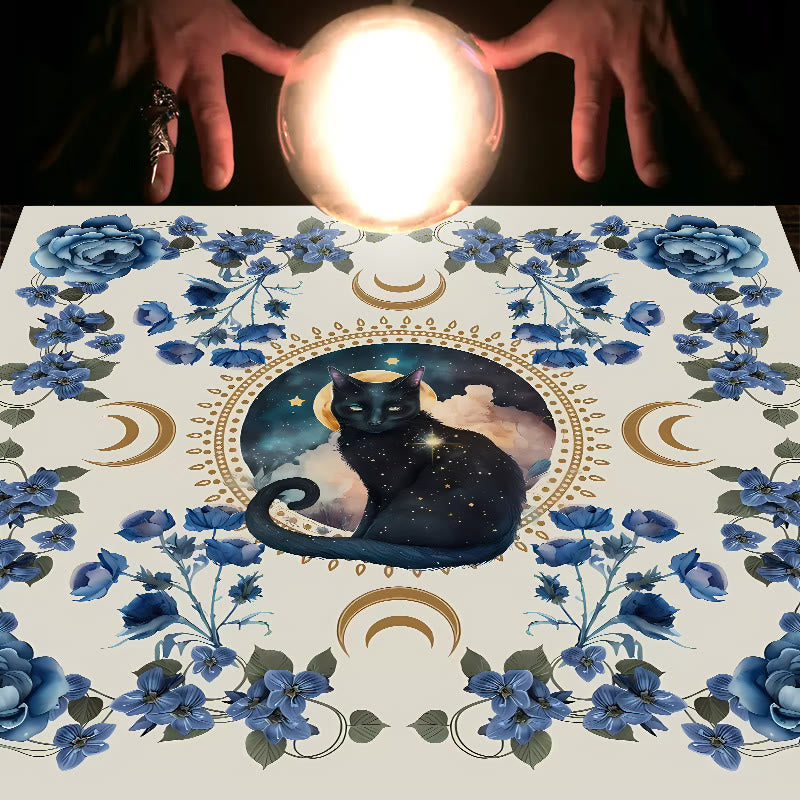 Nappe de tarot divinatoire avec chat signe divin Olivenorma 