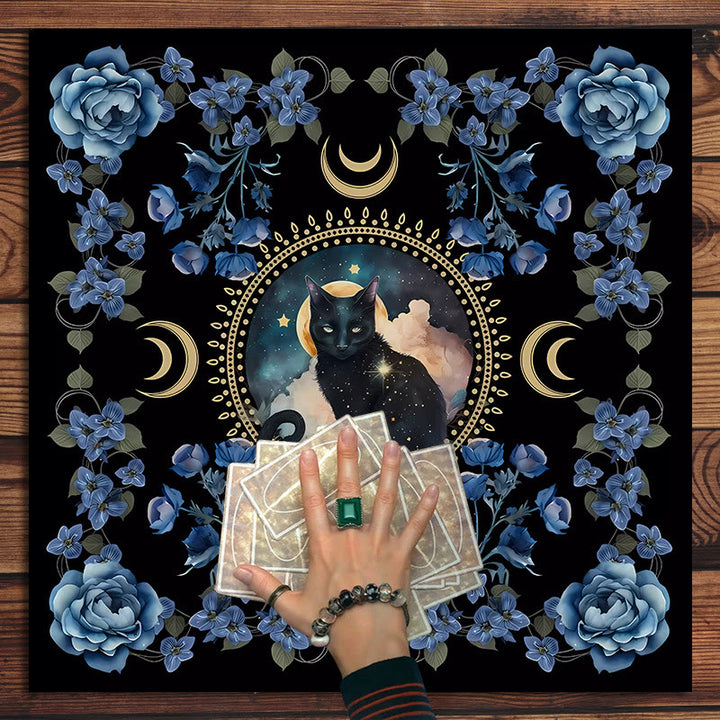 Nappe de tarot divinatoire avec chat signe divin Olivenorma 