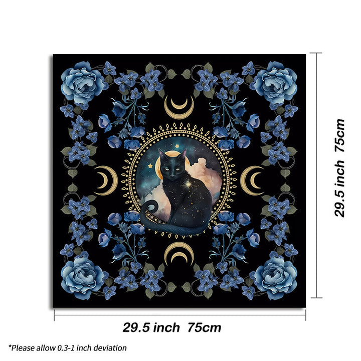Nappe de tarot divinatoire avec chat signe divin Olivenorma 