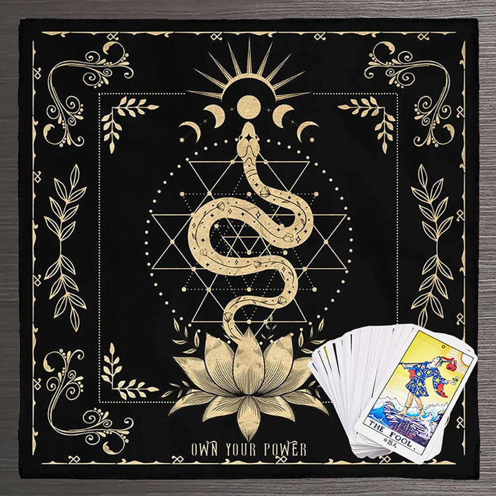 Nappe de tarot divinatoire symbole serpent Olivenorma 