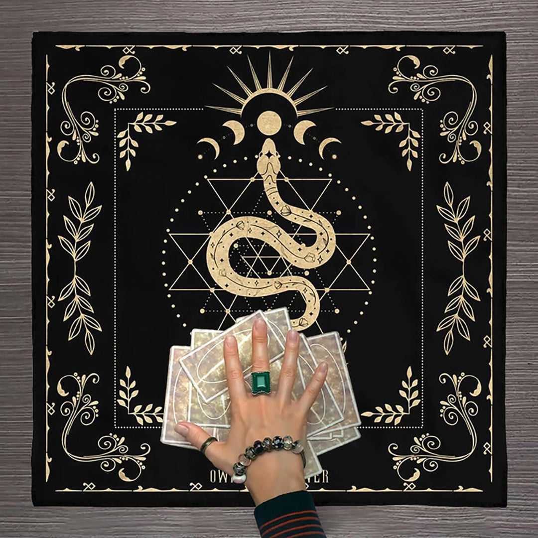 Nappe de tarot divinatoire symbole serpent Olivenorma 