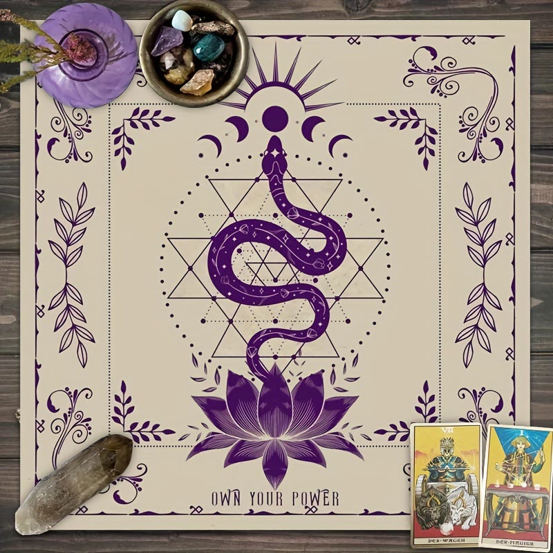 Nappe de tarot divinatoire Olivenorma Snake &amp; Lutos Moon Magic 