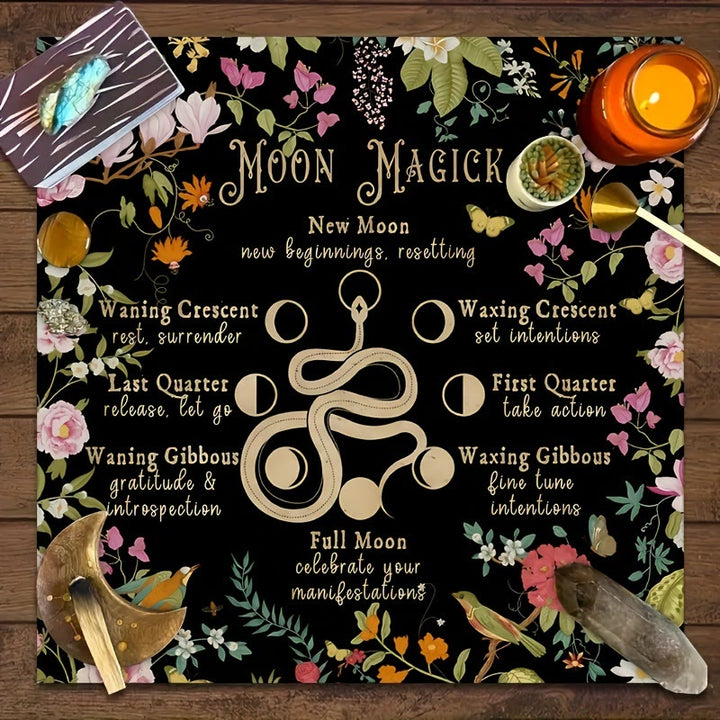 Nappe de tarot divinatoire Olivenorma Snake &amp; Lutos Moon Magic 