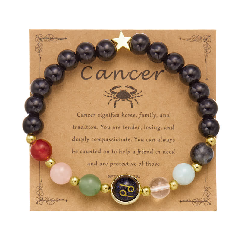 Bracelet pendentif pentagramme du zodiaque en perles de pierre naturelle Olivenorma 