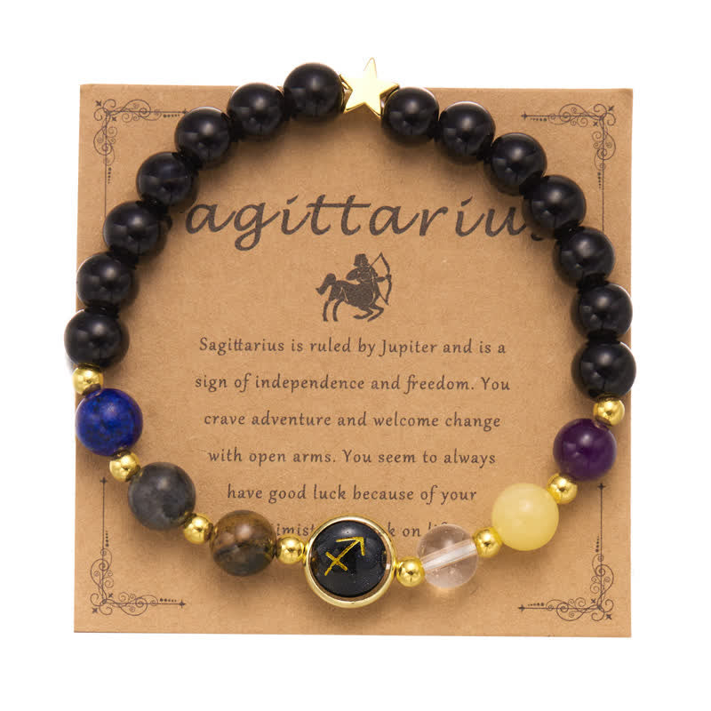 Bracelet pendentif pentagramme du zodiaque en perles de pierre naturelle Olivenorma 