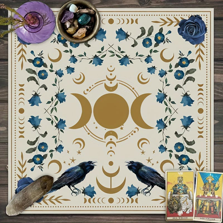 Tapis de cartes d'autel de phases de lune Olivenorma Nappe de tarot 