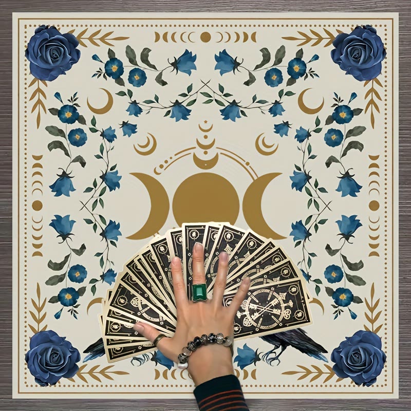 Tapis de cartes d'autel de phases de lune Olivenorma Nappe de tarot 
