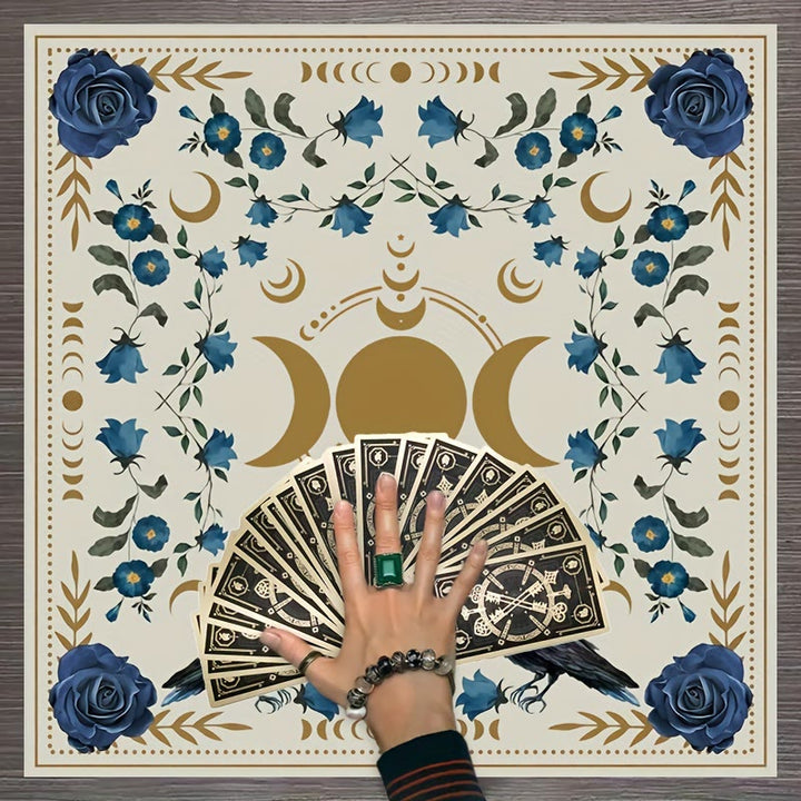 Tapis de cartes d'autel de phases de lune Olivenorma Nappe de tarot 