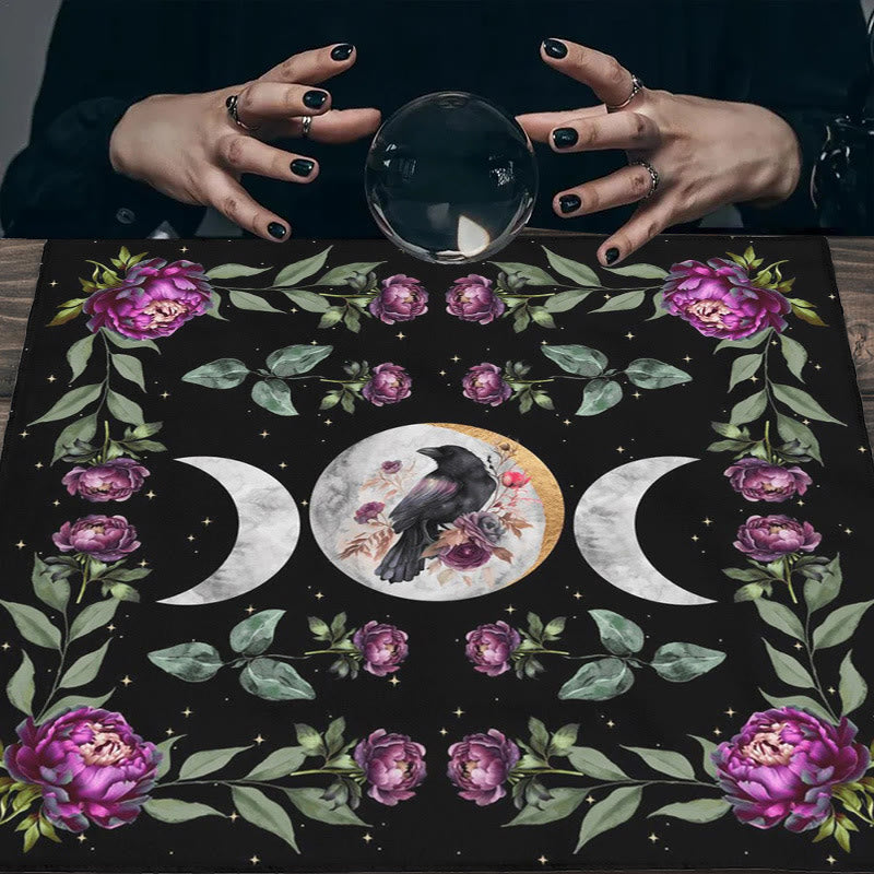 Nappe de tarot Olivenorma Corbeau &amp; Fleurs 