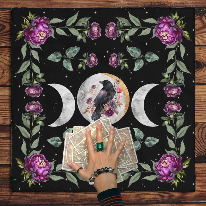 Nappe de tarot Olivenorma Corbeau &amp; Fleurs 
