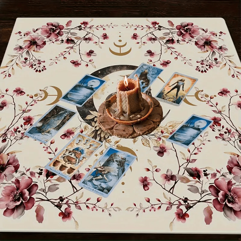 Nappe de tarot en tissu d'autel avec hibou porte-bonheur Olivenorma 