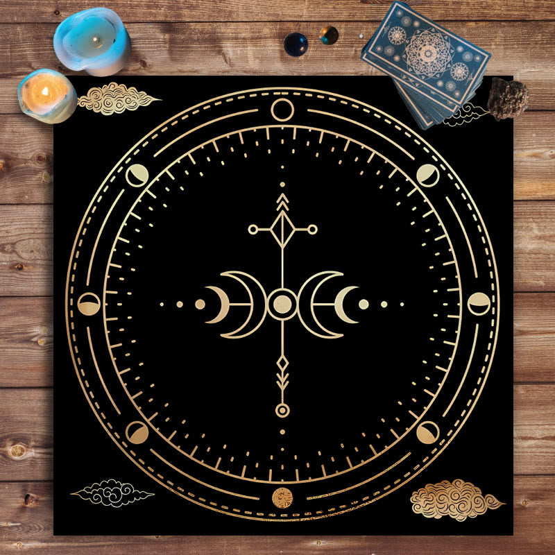 Nappe de tarot de la roue de l'année de l'astrologie du zodiaque Olivenorma 