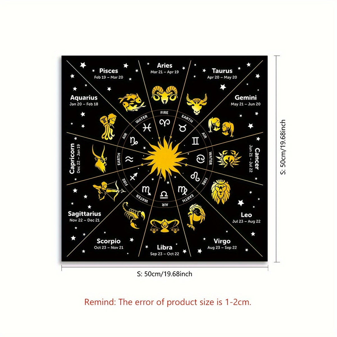 Nappe de tarot divinatoire avec 12 constellations du zodiaque Olivenorma 