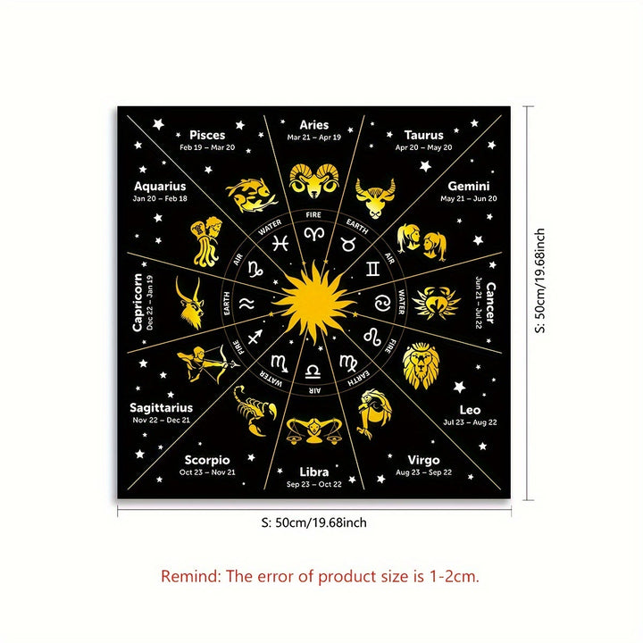 Nappe de tarot divinatoire avec 12 constellations du zodiaque Olivenorma 