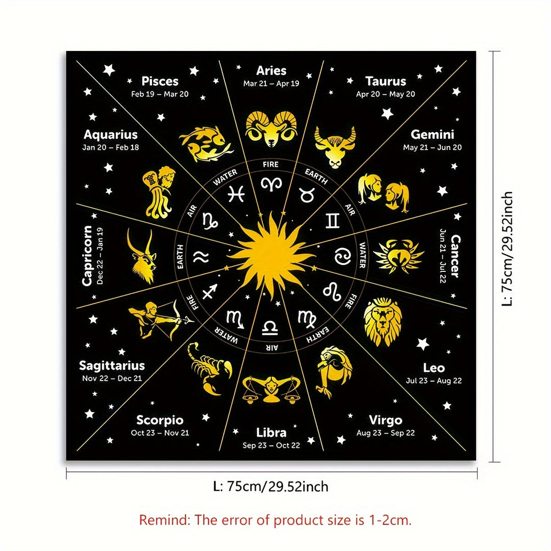 Nappe de tarot divinatoire avec 12 constellations du zodiaque Olivenorma 