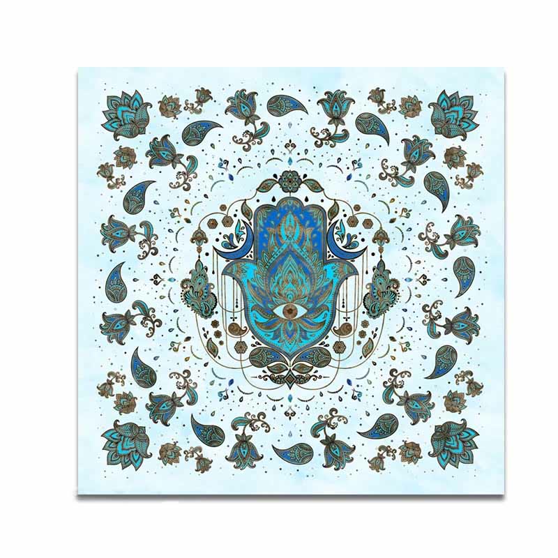 Nappe de tarot astrologique de sorcellerie de main de Hamsa Olivenorma 